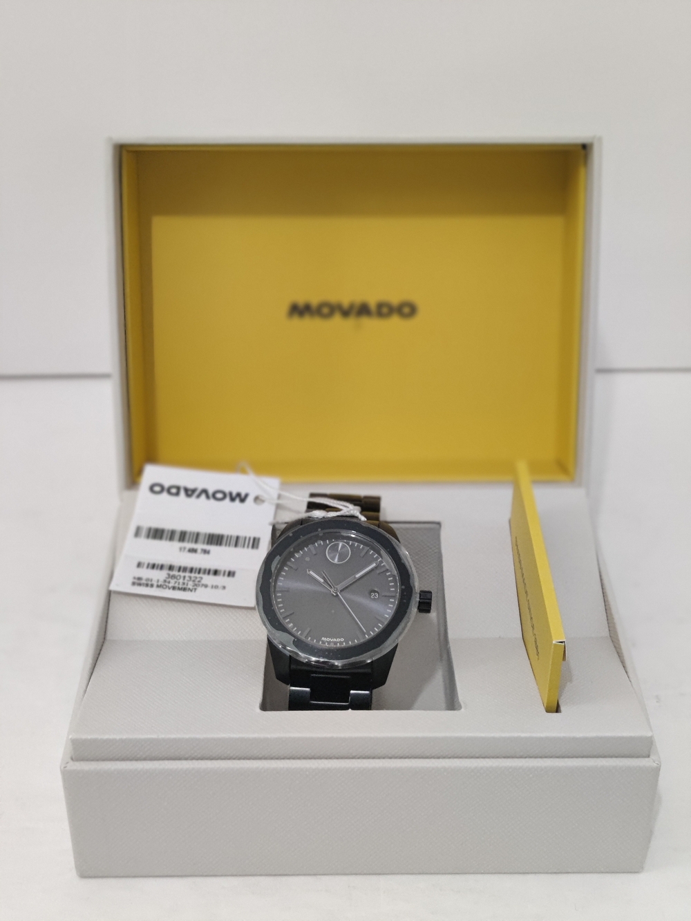 Men's Movado Bold Verso 3600737 Blue Ion-Plated Stainless Steel 42mm Watch